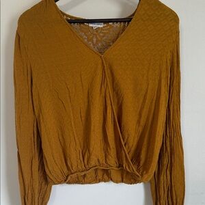 Love on a Hanger Golden V-Neck Blouse